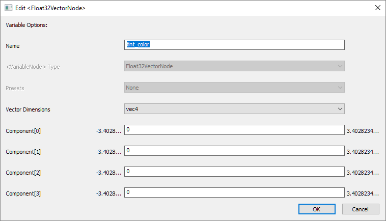 This is a picture of the Float32Vector property editor.