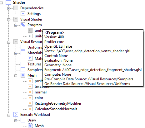 This is a picture of the Program node info tip.