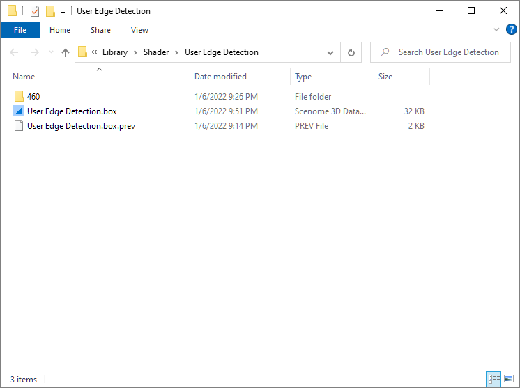 This is a picture of the directory that contains your new shader document.