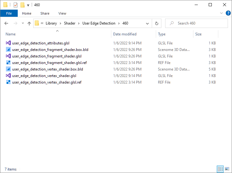 This is a picture of the directory that contains your new shader source code.