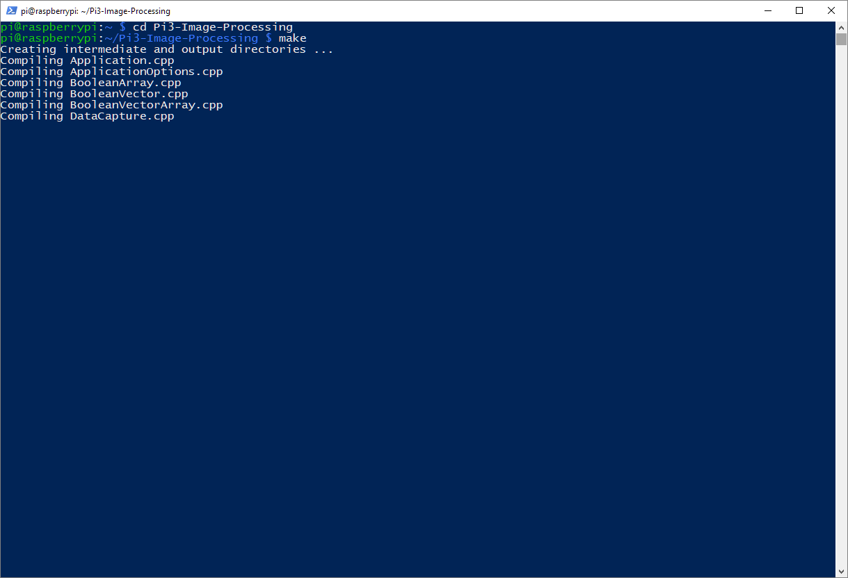 This is a picture of the Raspberry Pi® 3B+ terminal.