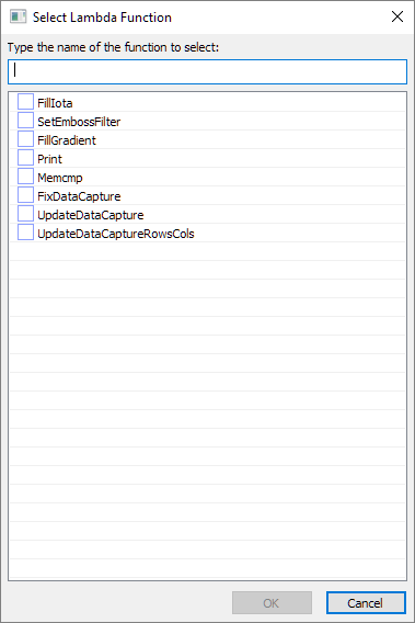 This is a picture of the select lambda dialog.