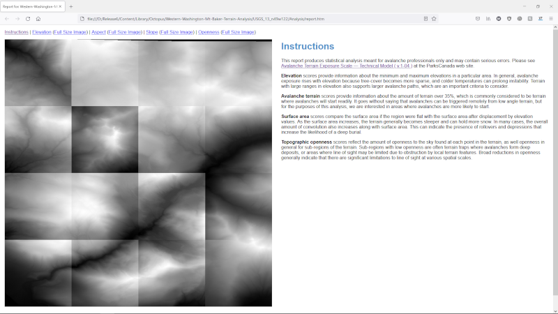 This is a picture of the debug avalanche terrain analysis.